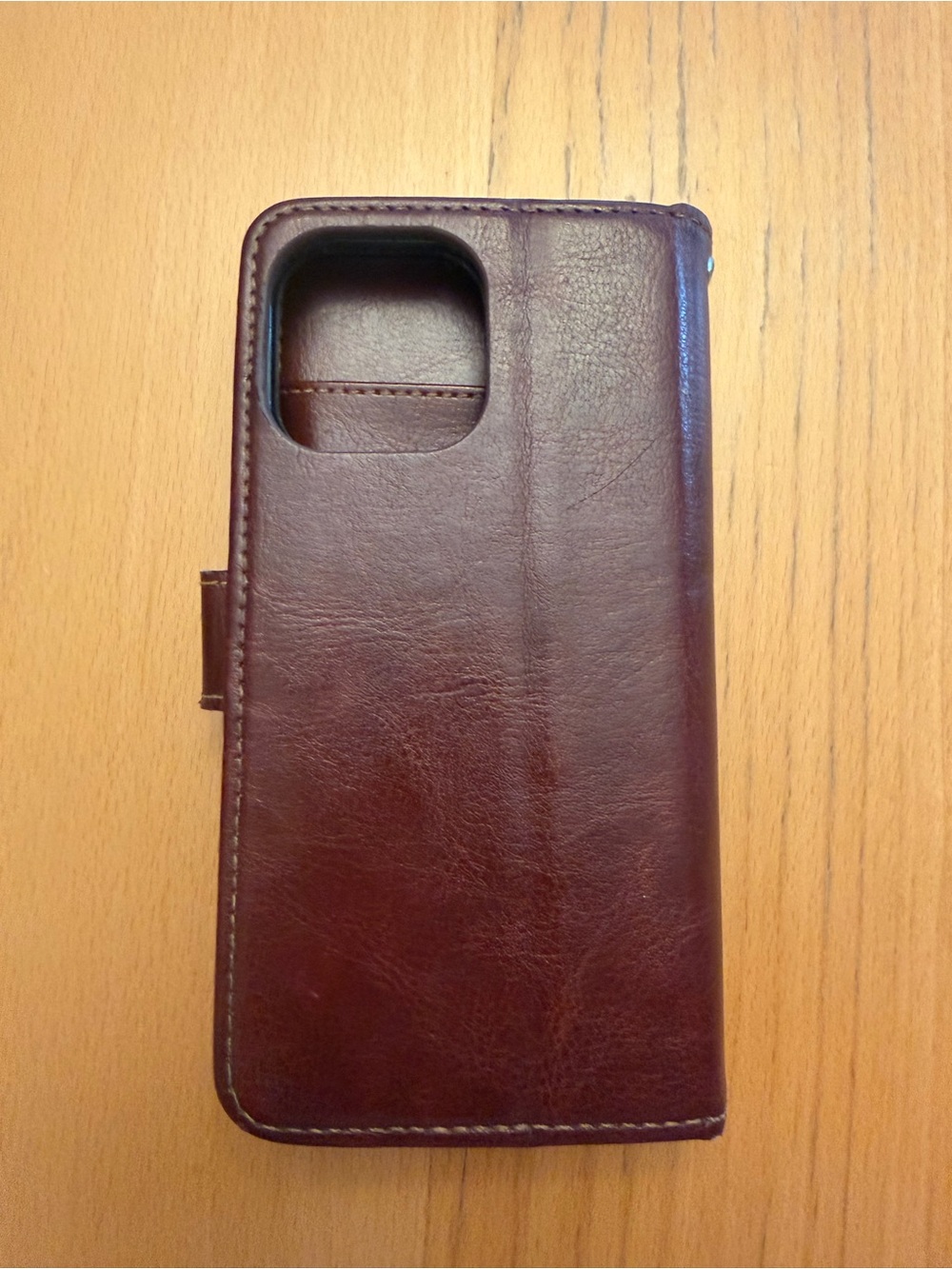 Premium Brown Leather Wallet Phone Case with Camera Cutout 13 Pro iPhone
